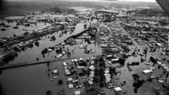 Aerial Lismore 1974 flood