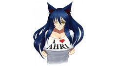 ahri League of Legends blue hair anime girls video games Anime