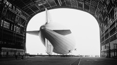 Air airship old photo monochrome blimps