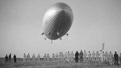 Air airship old photo monochrome blimps