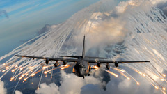 Aircraft AC-130 Spooky Spectre flares