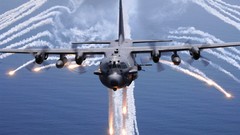 Aircraft AC-130 Spooky Spectre flares