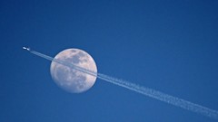 Aircraft air skies between moon