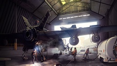 Aircraft artwork machinery hangar