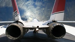 Aircraft back skyscapes jet aircraft Grumman F14 Tomcat