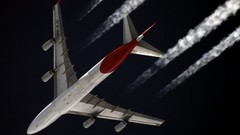 Aircraft boeing 747 contrails airliners