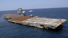 Aircraft Carrier wrecks vehicles