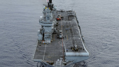 Aircraft carriers line astern