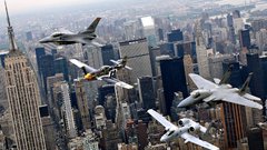 Aircraft cityscapes military architecture