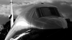 Aircraft cockpit concorde grayscale
