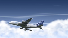 Aircraft contrails Airbus A380-800