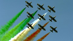 Aircraft contrails Italian Air Force Frecce Tricolori