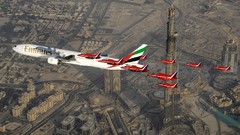 Aircraft dubai aviation burj khalifa boeing 777 Royal Air Force 