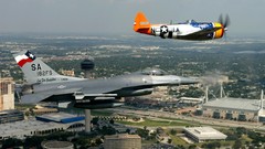 Aircraft f-16 fighting falcon p 47 thunderbolt