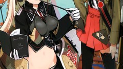 Aircraft Japanese German stockings anime girls blue eyes 