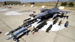 Aircraft military aviation air force jet bombs missiles 