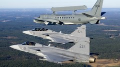 Aircraft military bomber flying Saab jets fighter-bomber 