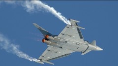 Aircraft military eurofighter typhoon fighter jets contrails