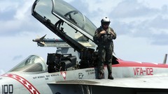 Aircraft military pilot jet fighter-bomber F-18 f-18 hornet 