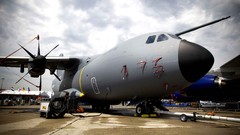 Aircraft parking military propeller aviation transportation 