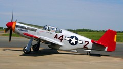 Aircraft red P-51 Mustang P51 Mustang