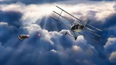 Aircraft War design flying target sunlight airplanes skies 