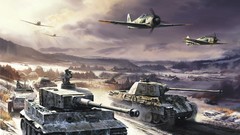 Aircraft War design tanks World War II artwork Tiger tanks 