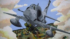 Aircraft War fighter Australia paintings military bomber A4 USA 