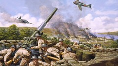 Aircraft War soldiers military artillery drawings vehicles 