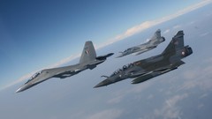 Aircraft wings horizon Italy Speed military pilot Formation 