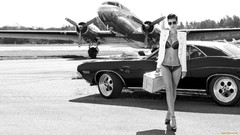 Aircraft woman air Dodge monochrome Calendar airports 
