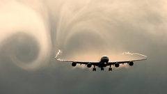 Airplanes Airbus A340 vortex