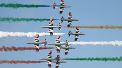 Airplanes contrails Italian Air Force Frecce Tricolori