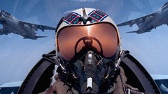 Airplanes pilot cockpit F-8