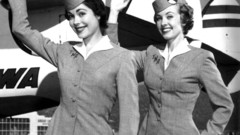 Airplanes retro stewardess
