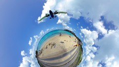 Airplanes skies panorama circle