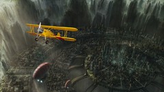 Airship airplanes cityscapes in time