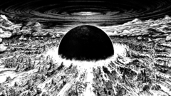 Akira explosions grayscale Manga