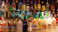Alcohol bar gin vodka bottles whiskey rum johnnie walker 