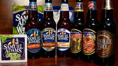 Alcohol bottles beers Sam Adams