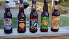 Alcohol pumpkins bottles shipyard beers Sam Adams