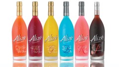 Alcohol white background bottles whiskey liquor alize