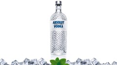 Alcohol white background vodka absolut liquor ice cubes limited 
