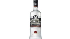 Alcohol white background vodka bottles liquor Russian Standard