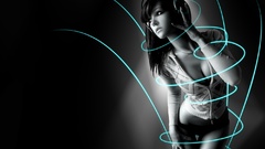 Aleksandra Wydrych headphones cleavage