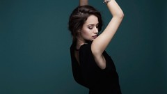 Alice brunettes black dress Simple Background Alice David