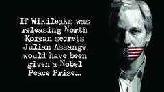 American Flag censored Julian Assange WikiLeaks Nobel Prize