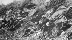 American soldiers resting duringlull