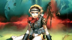 Android Armored blondes blue eyes artwork Persona series Aigis 