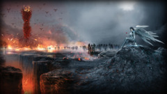 angel demon symphony x fantasy art wings fire digital art